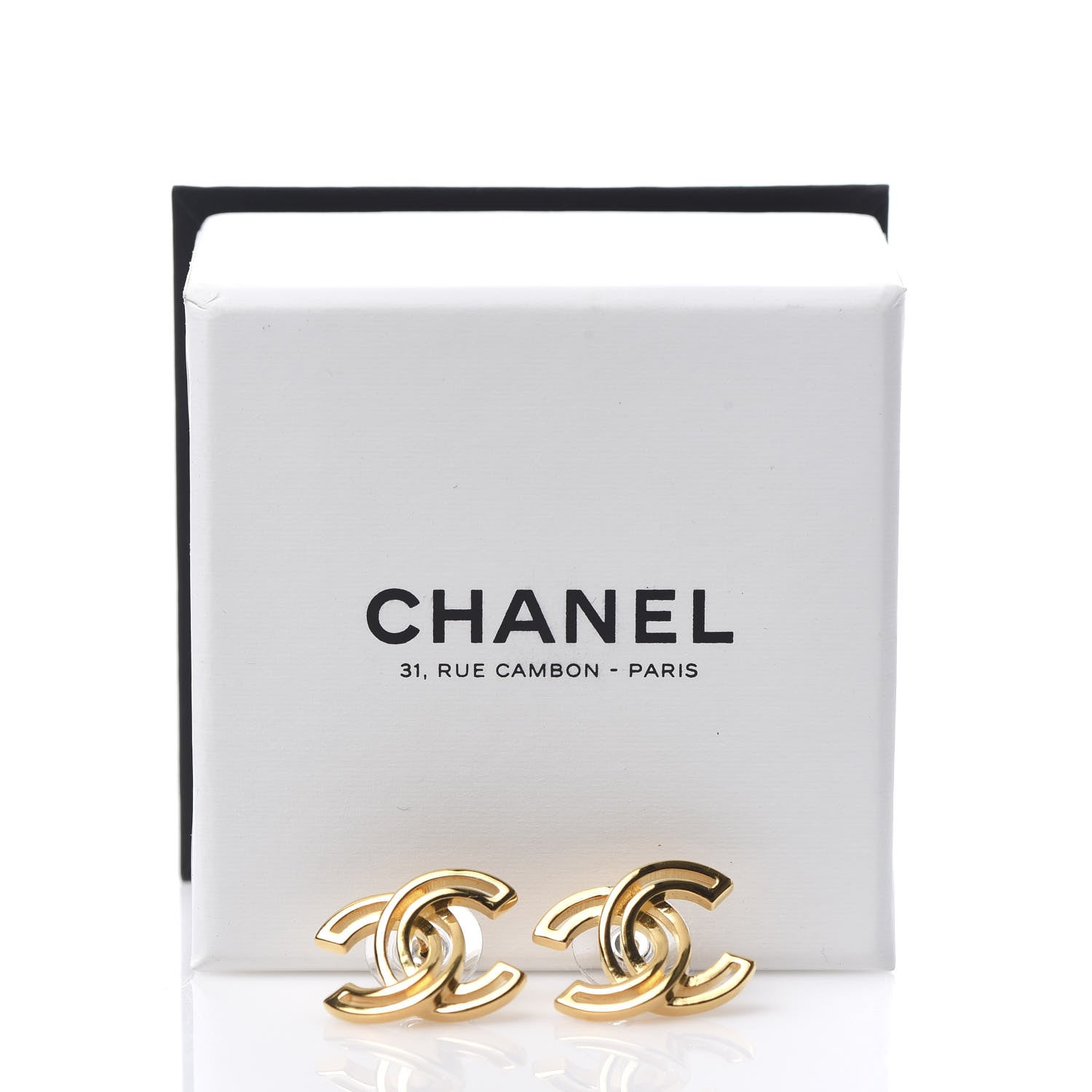 Chanel Metal Obazine CC Earrings Gold 5 of 5