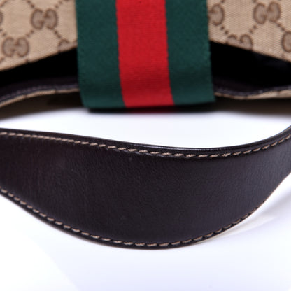 Gucci Monogram Large New Ladies Web Hobo Dark Brown 12 of 14