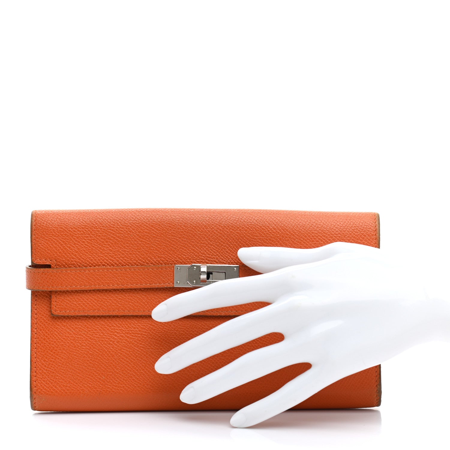 Hermes Epsom Kelly Longue Wallet Orange 2 of 17