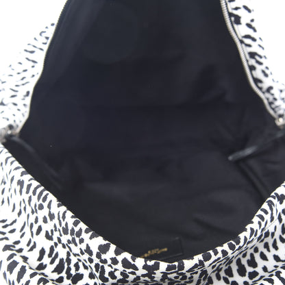 Saint Laurent Printed Canvas Leopard Print Hunting Backpack White Black 5 of 8