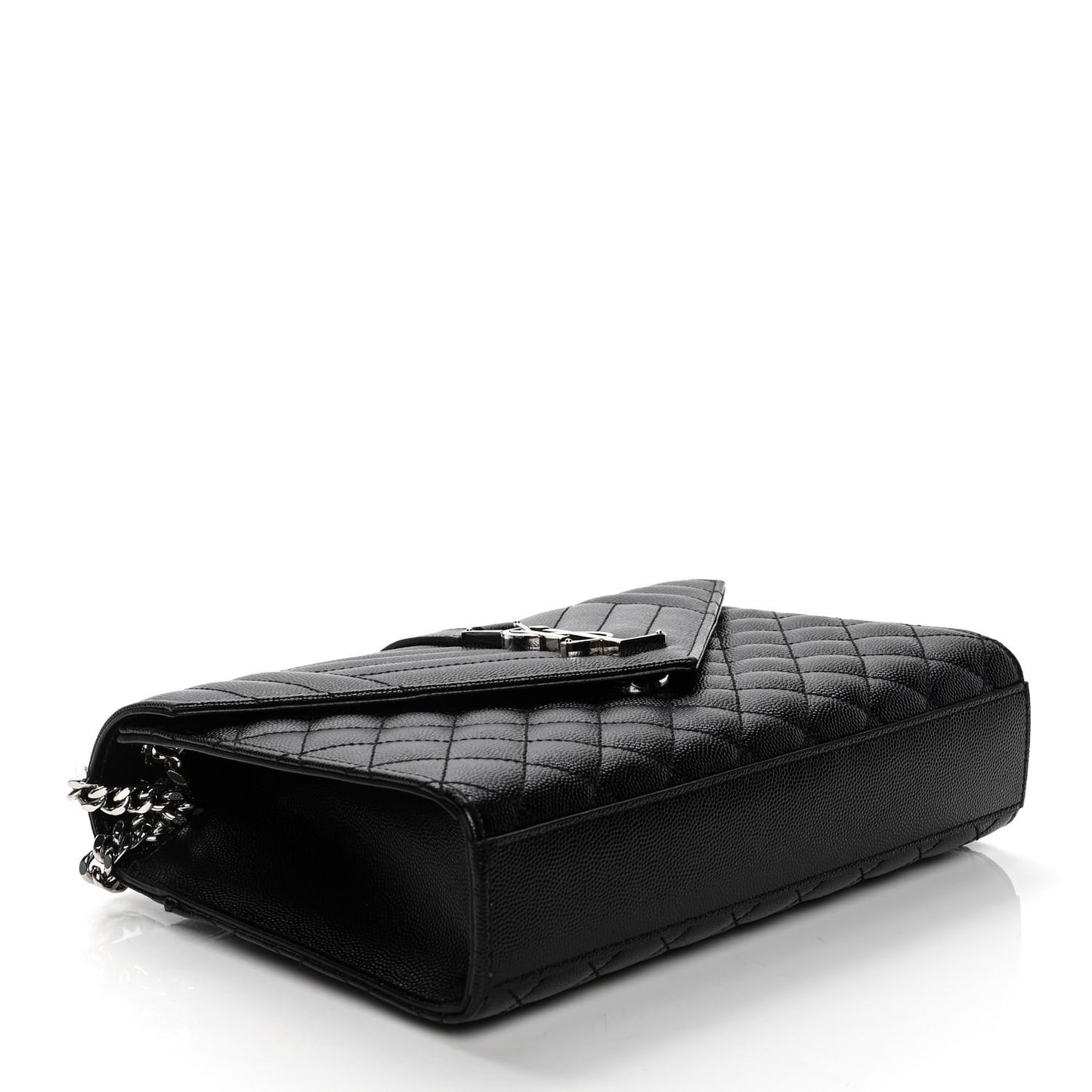 Grain De Poudre Textured Mixed Matelasse Triquilt Medium Monogram Satchel Black