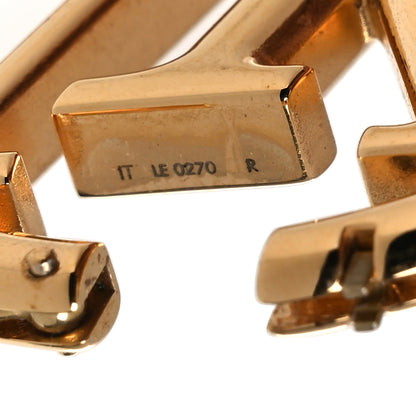 Louis Vuitton Metal Louise Hoop Earrings Gold 4 of 5