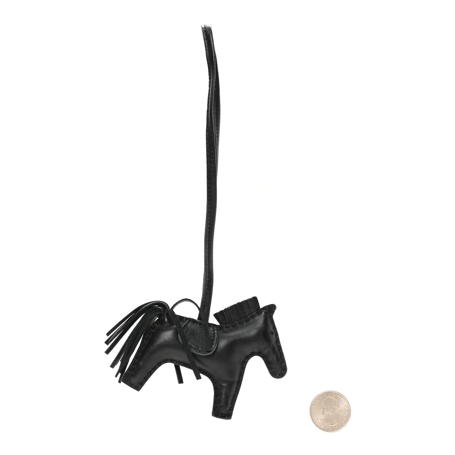 Milo Lambskin Grigri Rodeo Horse Bag Charm PM So Black