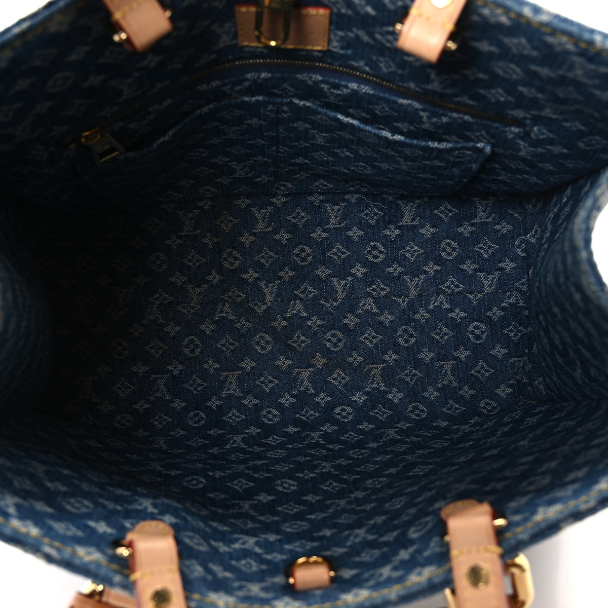 Louis Vuitton Monogram Denim Onthego MM Blue 4 of 8