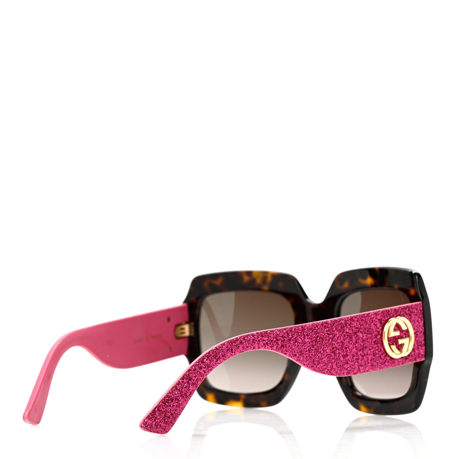Gucci Square Frame GG0102S Sunglasses Glitter Pink Multi 4 of 7
