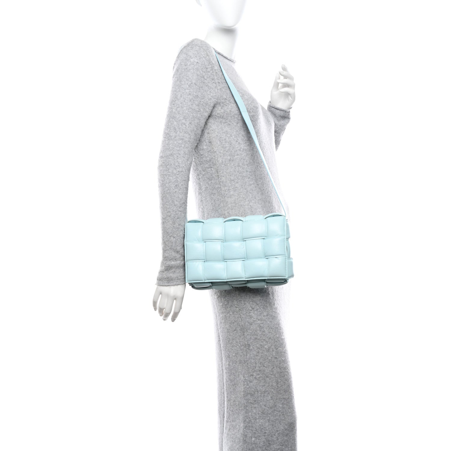 Bottega Veneta Paper Calfskin Maxi Intreccio Padded Cassette Crossbody Bag Topazio 2 of 10