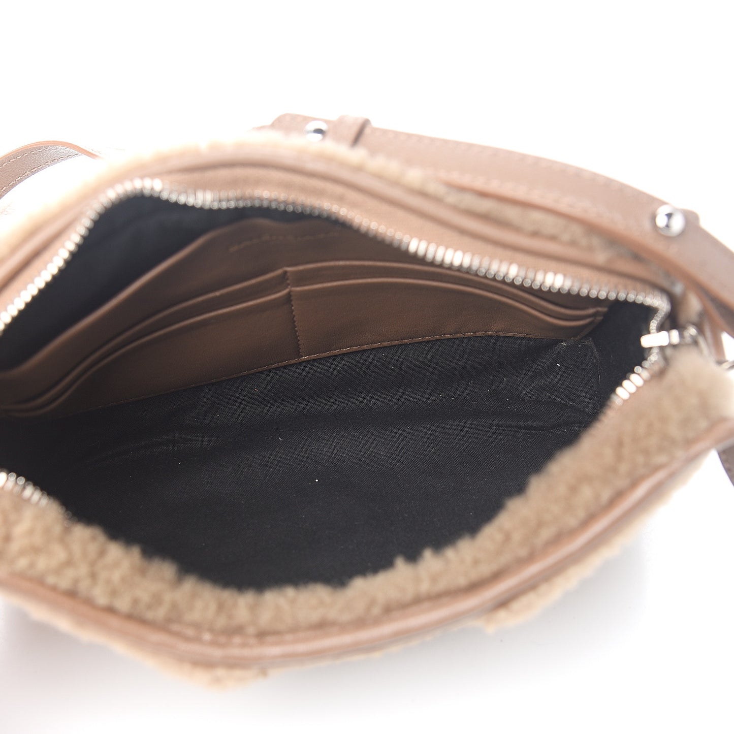 Shearling Bazar Pochette Crossbody Beige