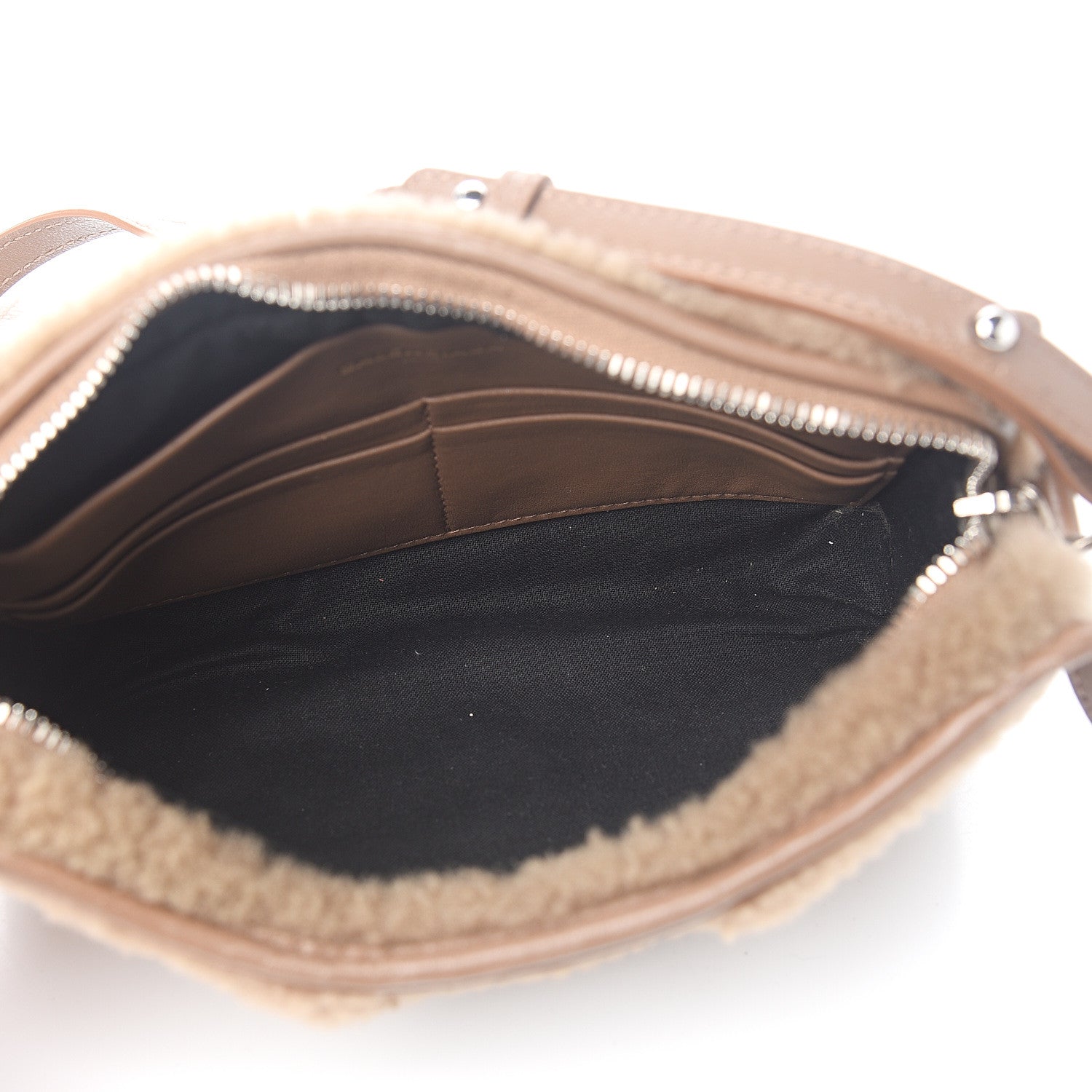 Balenciaga Shearling Bazar Pochette Crossbody Beige 4 of 9