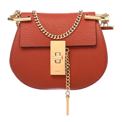 Chloe Grained Lambskin Nano Drew Shoulder Bag Coral Pop 1 of 4