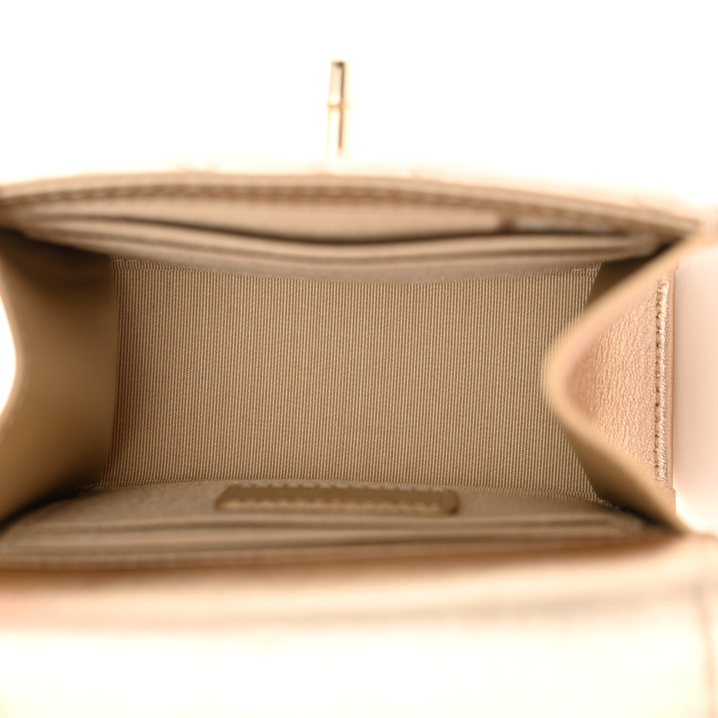 Metallic Lambskin Quilted Mini Trendy CC Clutch With Chain Gold