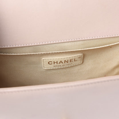 Chanel Calfskin Chevron Chain Medium Boy Flap Nude 7 of 13