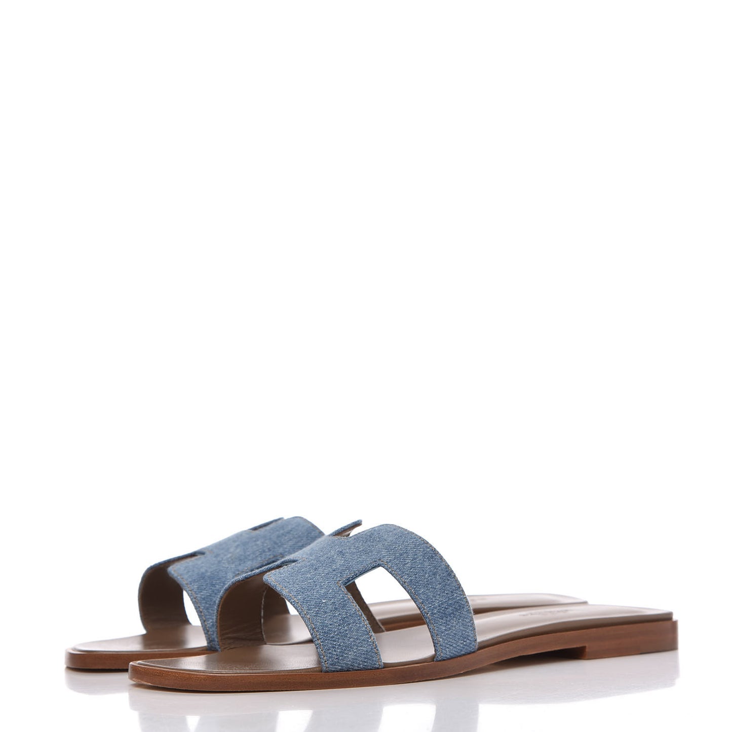 Denim Canvas Oran Sandals 38.5 Bleu Clair