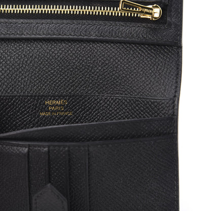 Hermes Epsom Bearn Compact Wallet Black 6 of 9