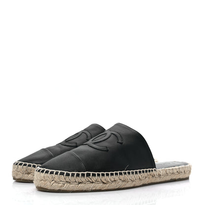 Chanel Calfskin CC Espadrille Mules 42 Black 3 of 9