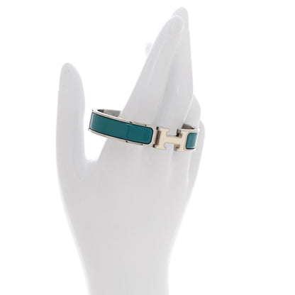 Hermes Enamel Narrow Clic Clac H Bracelet PM Vert Bleuete White 2 of 5