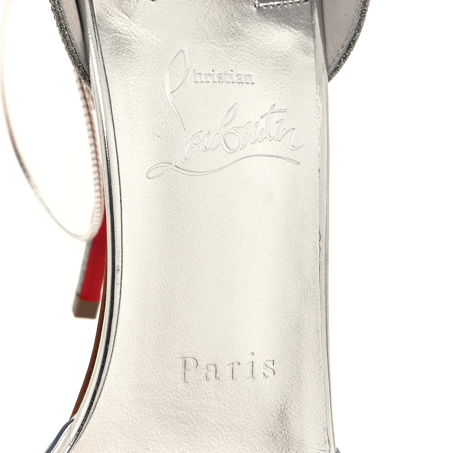Christian Louboutin PVC Glitter Crystal Degratina Frou 120 Pumps 37.5 Silver 7 of 8