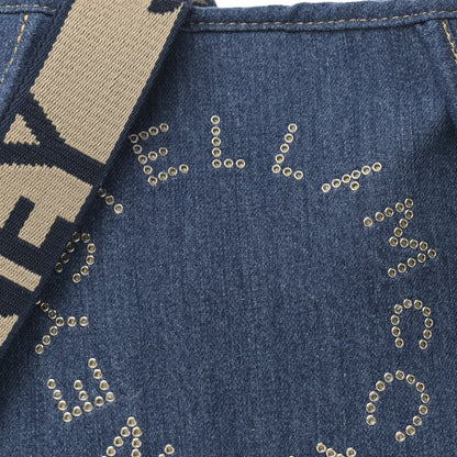 Stella McCartney Eco Alter Denim Perforated Logo Mini Crossbody Orion Blue 8 of 12