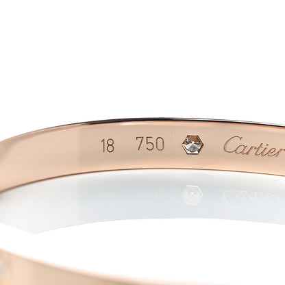 Cartier 18K Pink Gold 4 Diamond LOVE Bracelet 18 4 of 8
