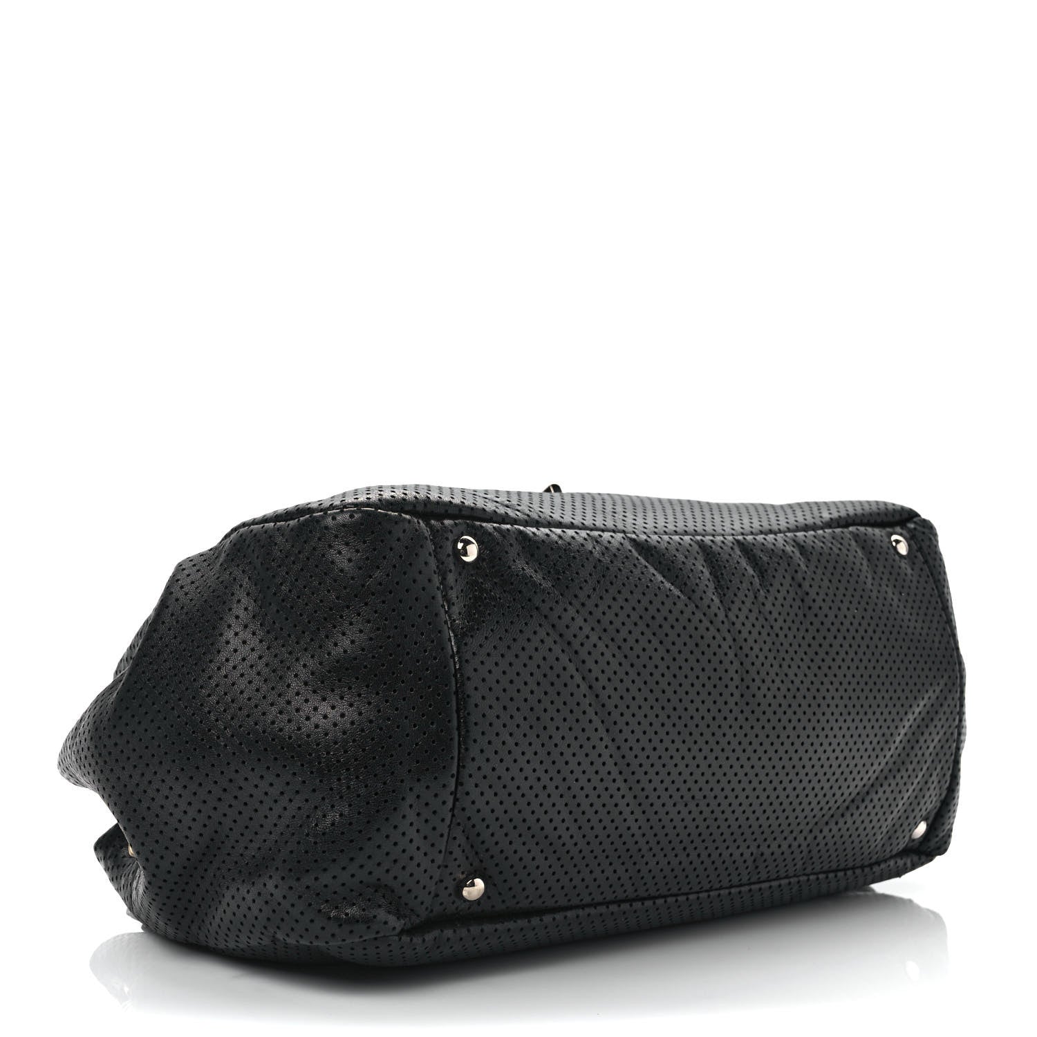 Chanel Calfskin Perforated Large Drill Accordion Flap Black 4 of 12