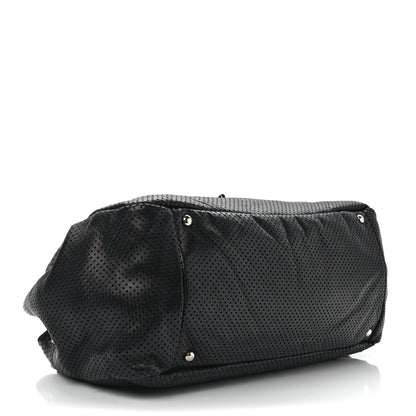 Chanel Calfskin Perforated Large Drill Accordion Flap Black 4 of 12