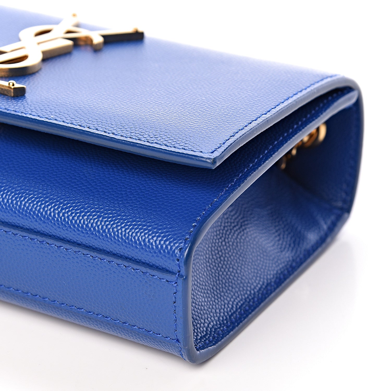 Saint Laurent Grain De Poudre Small Classic Monogram Kate Satchel Royal Blue 9 of 11
