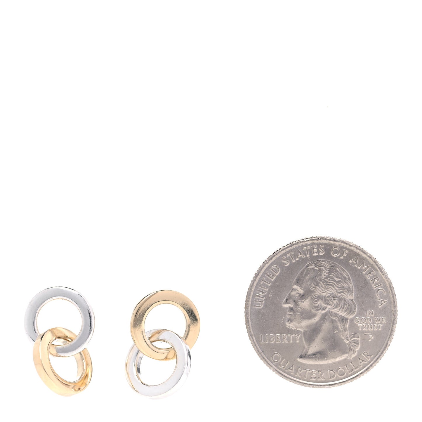 Sterling Silver 18K Yellow Gold Interlocking Circle Earrings