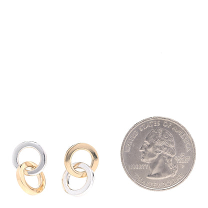 Tiffany Sterling Silver 18K Yellow Gold Interlocking Circle Earrings 2 of 8