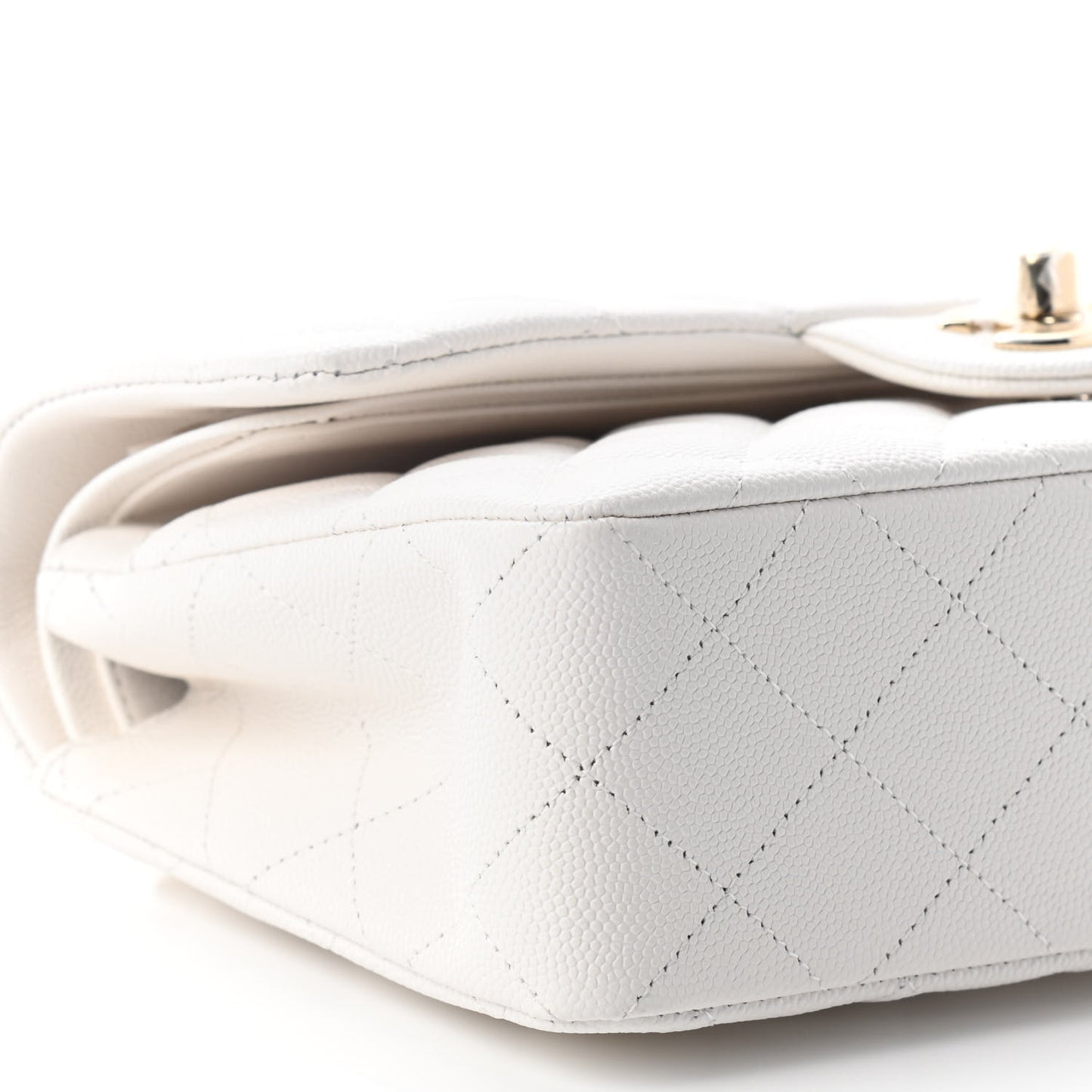 Caviar Quilted Small Double Flap White