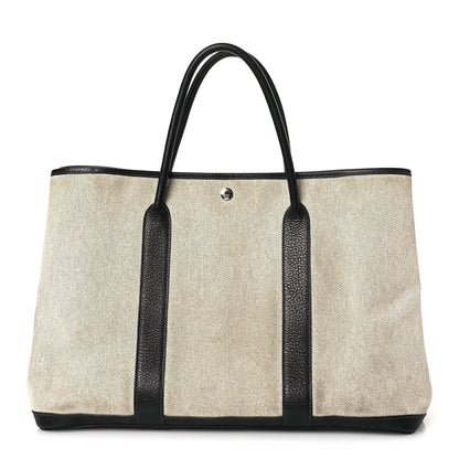 Hermes Toile Buffle Gala Garden Party Tote 49 GM Black 1 of 10