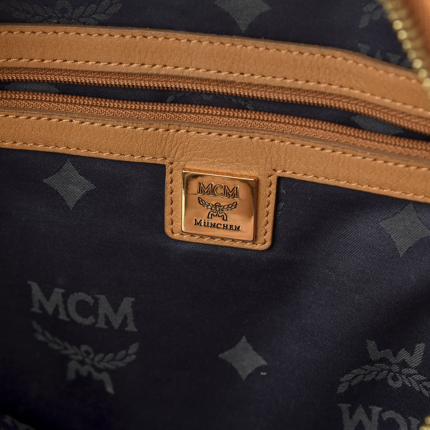 MCM Visetos Studded Medium Stark M Backpack Cognac 5 of 8