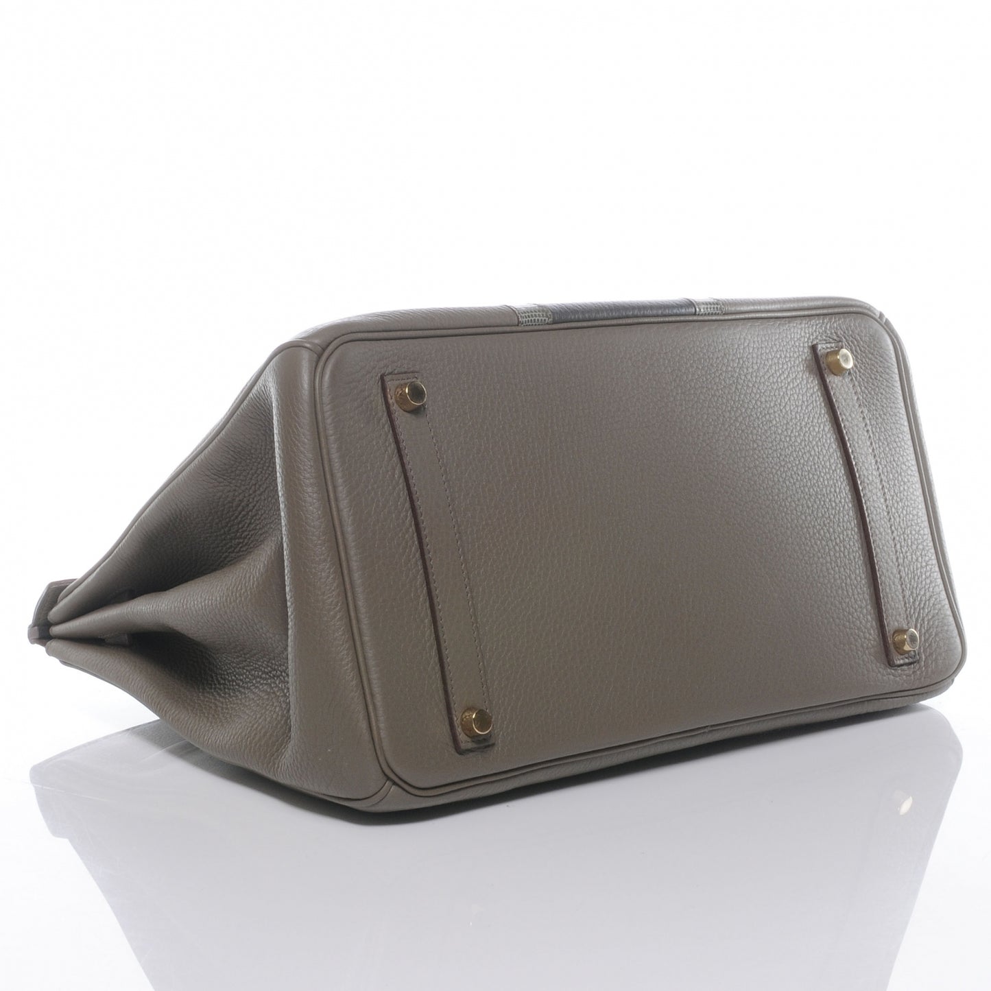 Taurillon Clemence Lizard Club Birkin 35 Etain Graphite