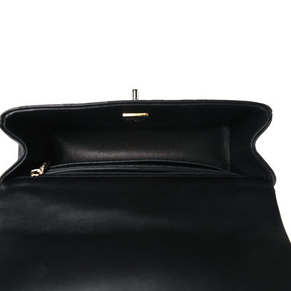 Chanel Lambskin Quilted Mini Top Handle Rectangular Flap Black 7 of 10