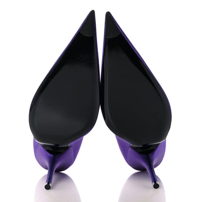 Balenciaga Satin Knife Pointed Pumps 38 Violet 5 of 9
