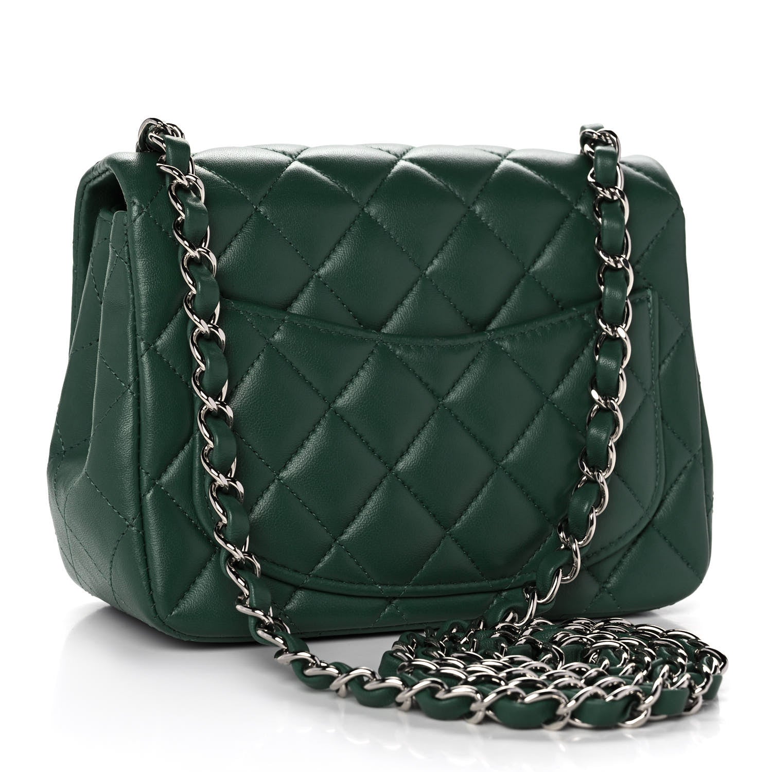 Chanel Lambskin Quilted Mini Square Flap Green 2 of 13