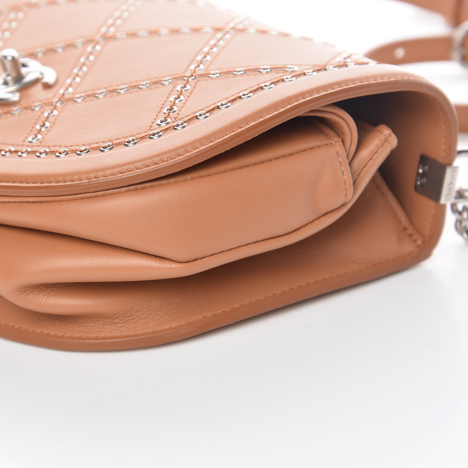 Chanel Calfskin Coco Eyelets Small Flap Bag Camel 9 of 9
