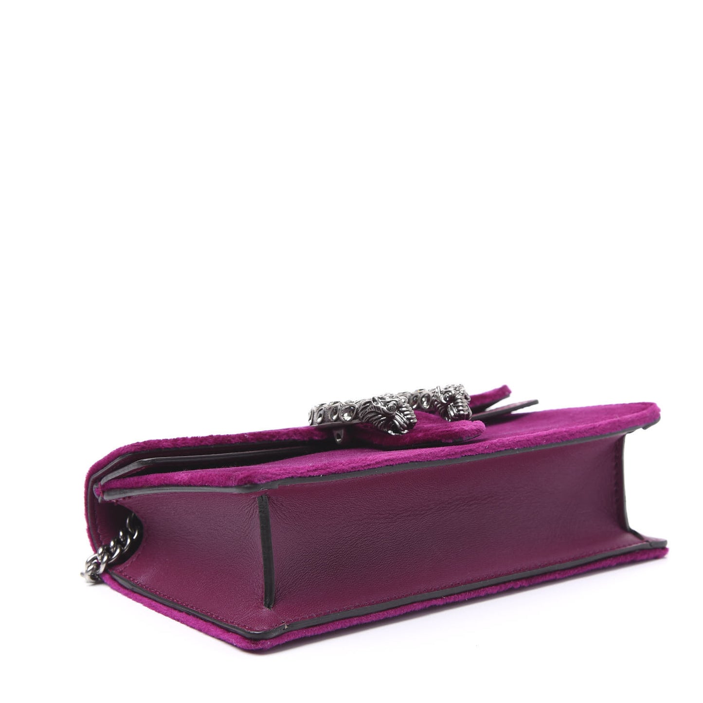 Velvet Super Mini Dionysus Shoulder Bag Fuchsia Violet Cyclamen