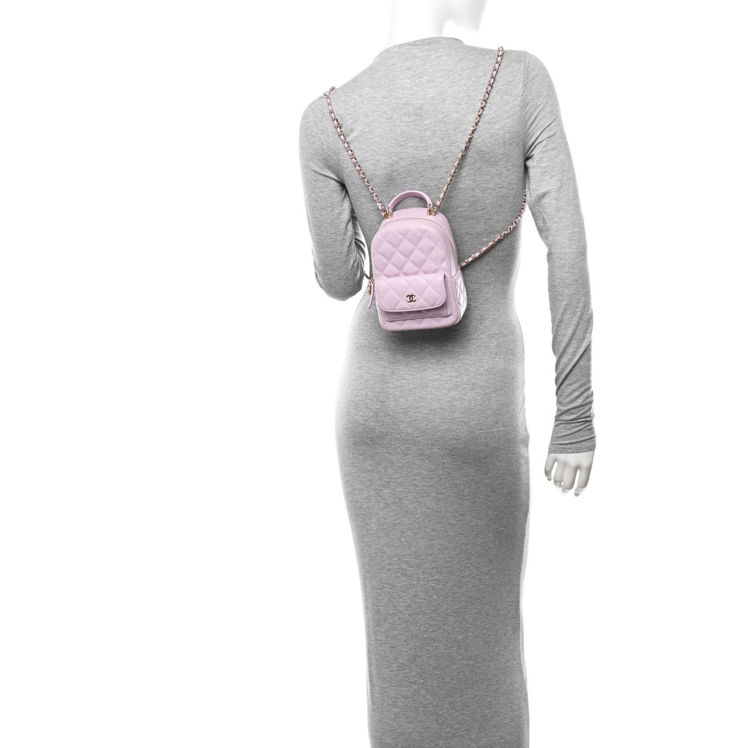 Chanel Caviar Quilted CC Mini Classic Backpack Light Purple 2 of 11