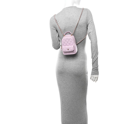 Chanel Caviar Quilted CC Mini Classic Backpack Light Purple 2 of 11