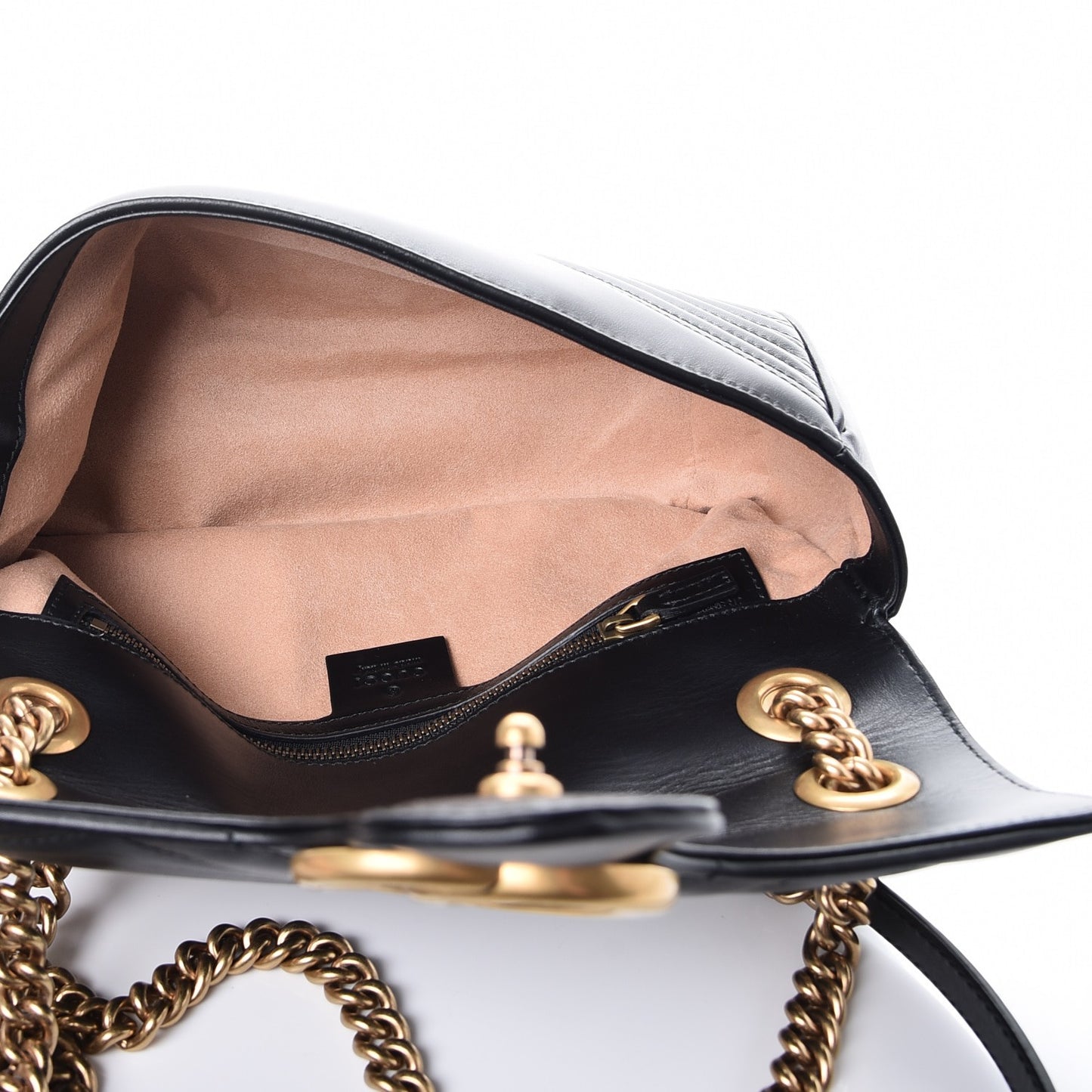 Calfskin Matelasse Small GG Marmont Shoulder Bag Black