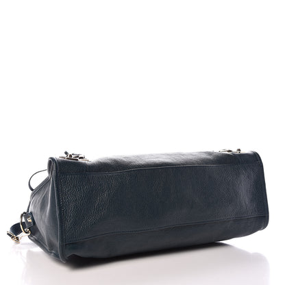 Balenciaga Chevre Gold Metallic Edge Hardware City Bleu Paon 4 of 9
