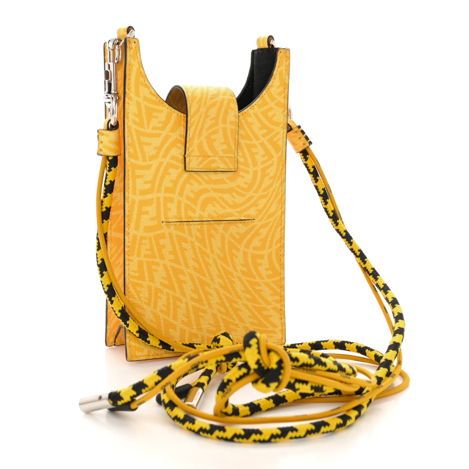 Fendi X SARAH COLEMAN Glazed Fabric Micro FF Vertigo Phone Holder Cyber Mimosa 3 of 11