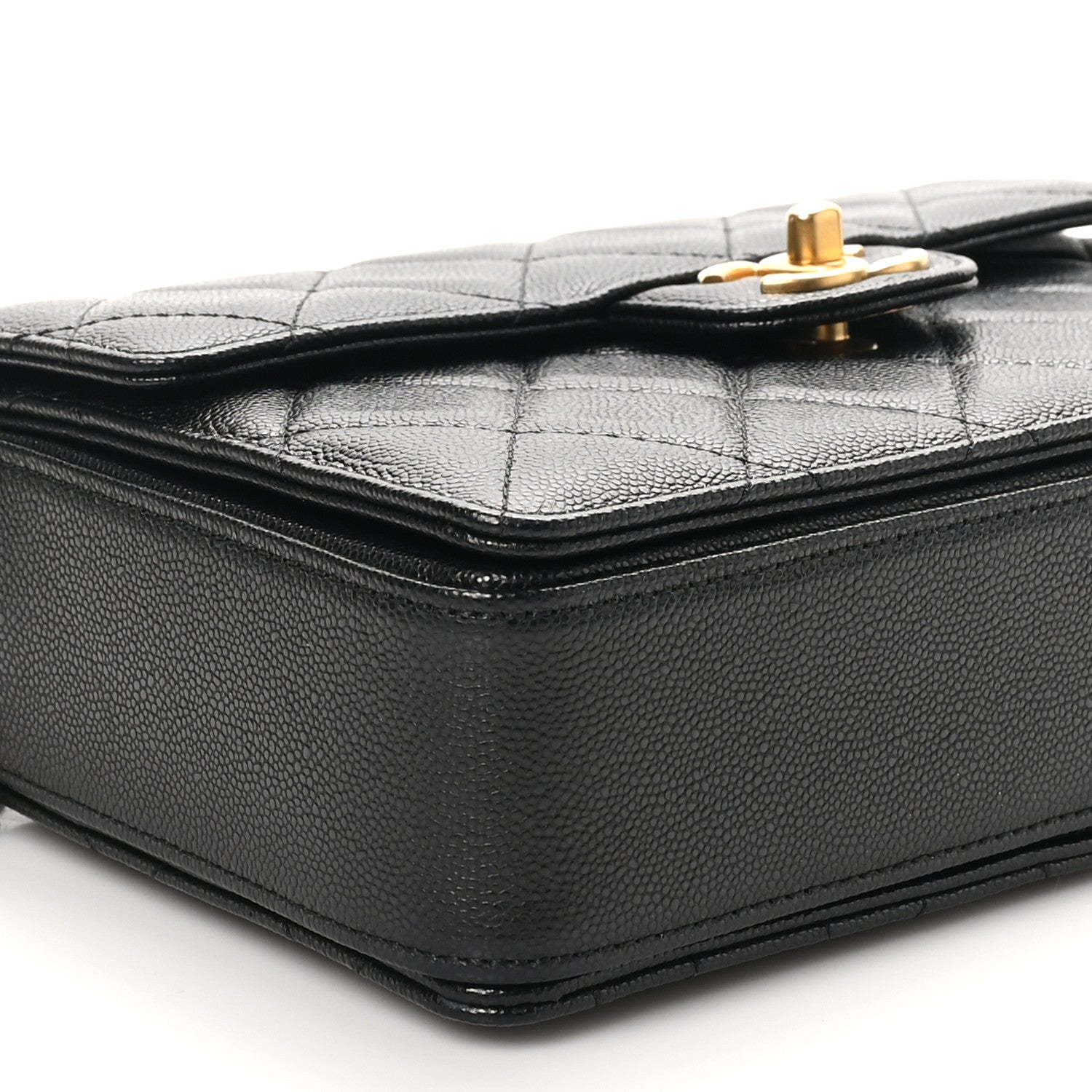 Chanel Shiny Caviar Quilted Small Top Handle Flap  Black 9 of 11