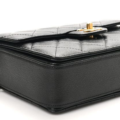 Chanel Shiny Caviar Quilted Small Top Handle Flap  Black 9 of 11