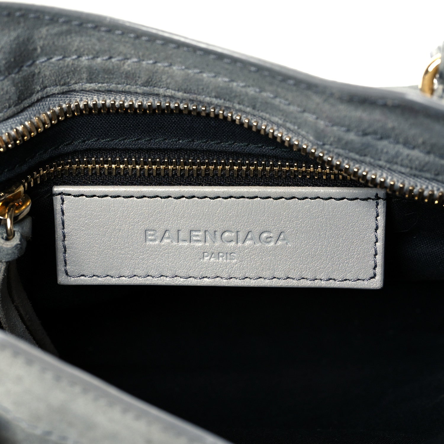 Balenciaga Baby Daim Suede Gold Metallic Edge Hardware Mini City Gris Acier 5 of 9