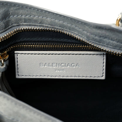 Balenciaga Baby Daim Suede Gold Metallic Edge Hardware Mini City Gris Acier 5 of 9