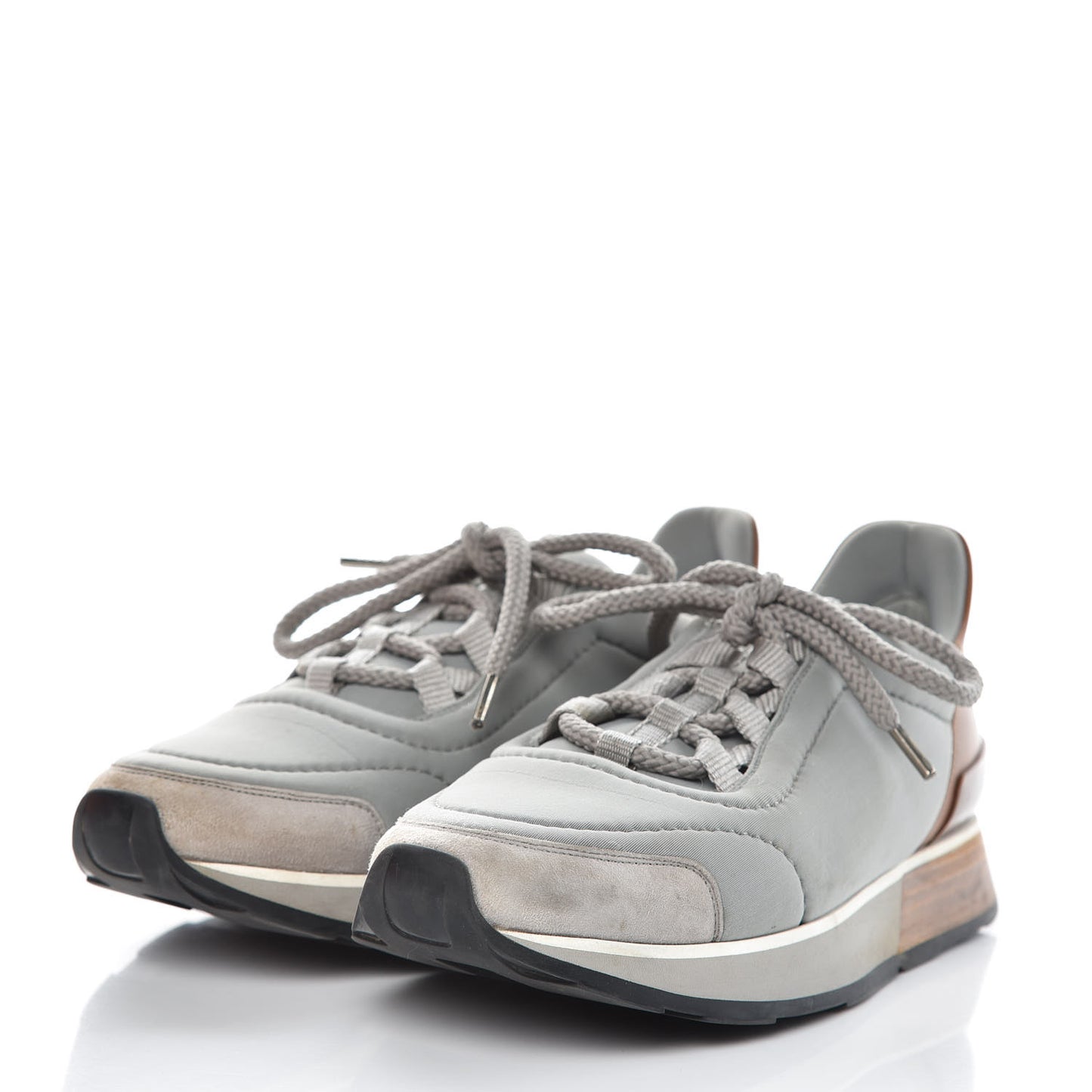 Suede Nylon Sneakers 37 Grey