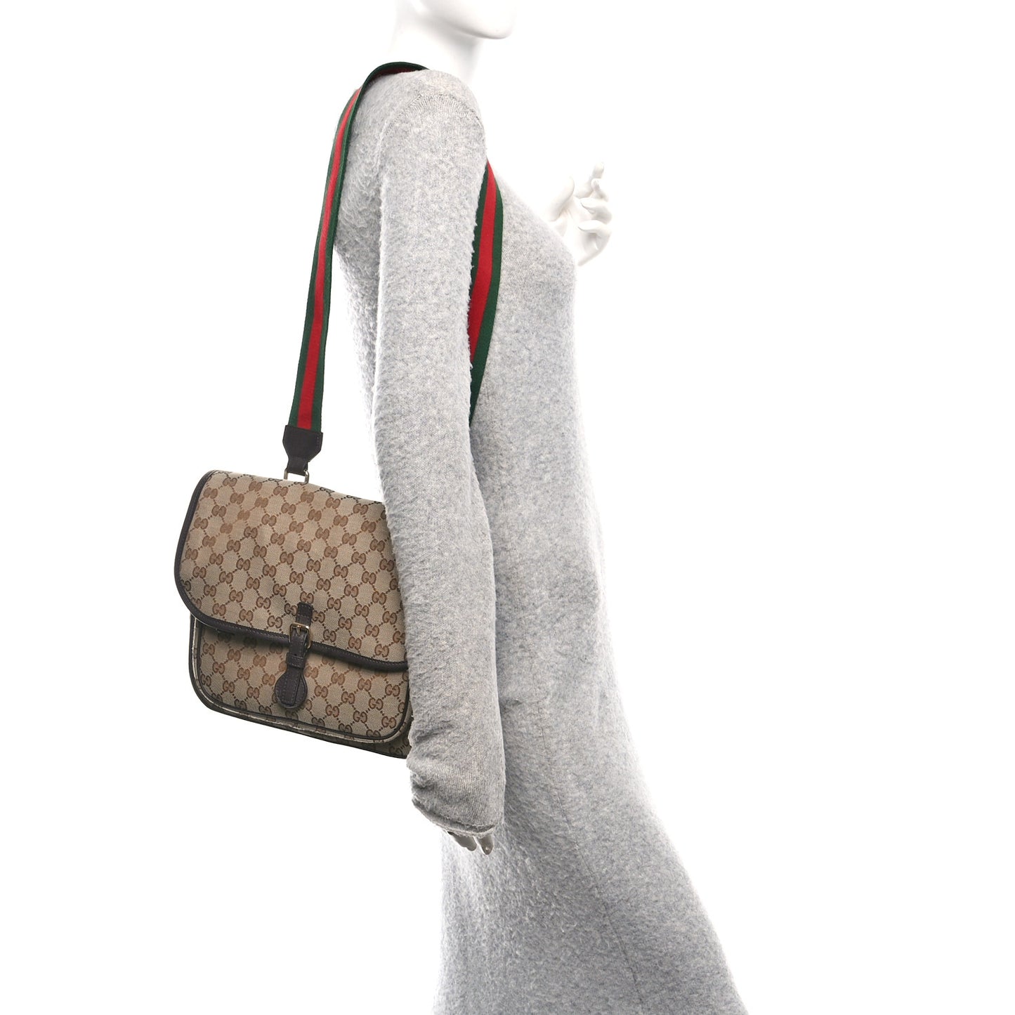 Monogram Web Childrens Messenger Bag Beige Ebony Cocoa