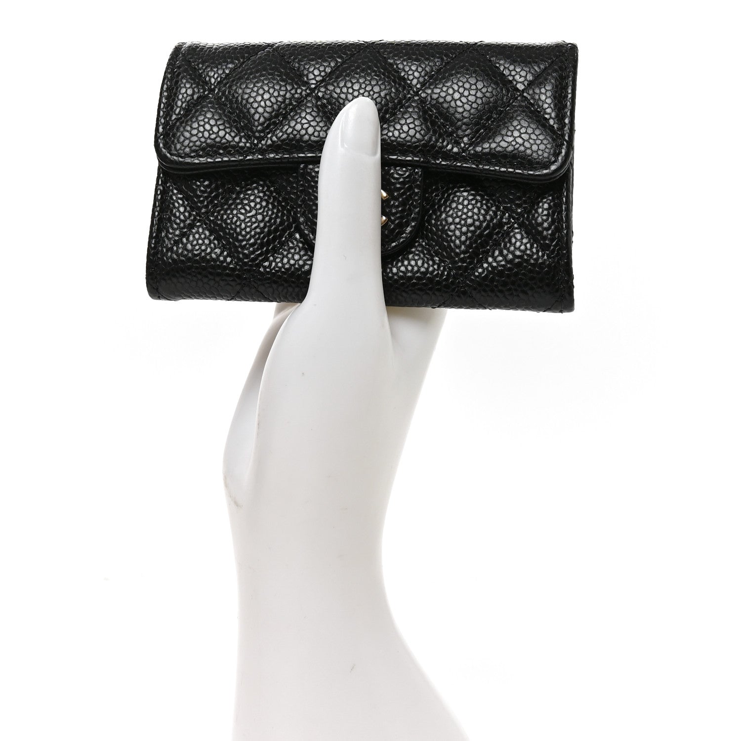 Chanel Caviar Quilted Flap Card Holder Wallet Black 2 of 9