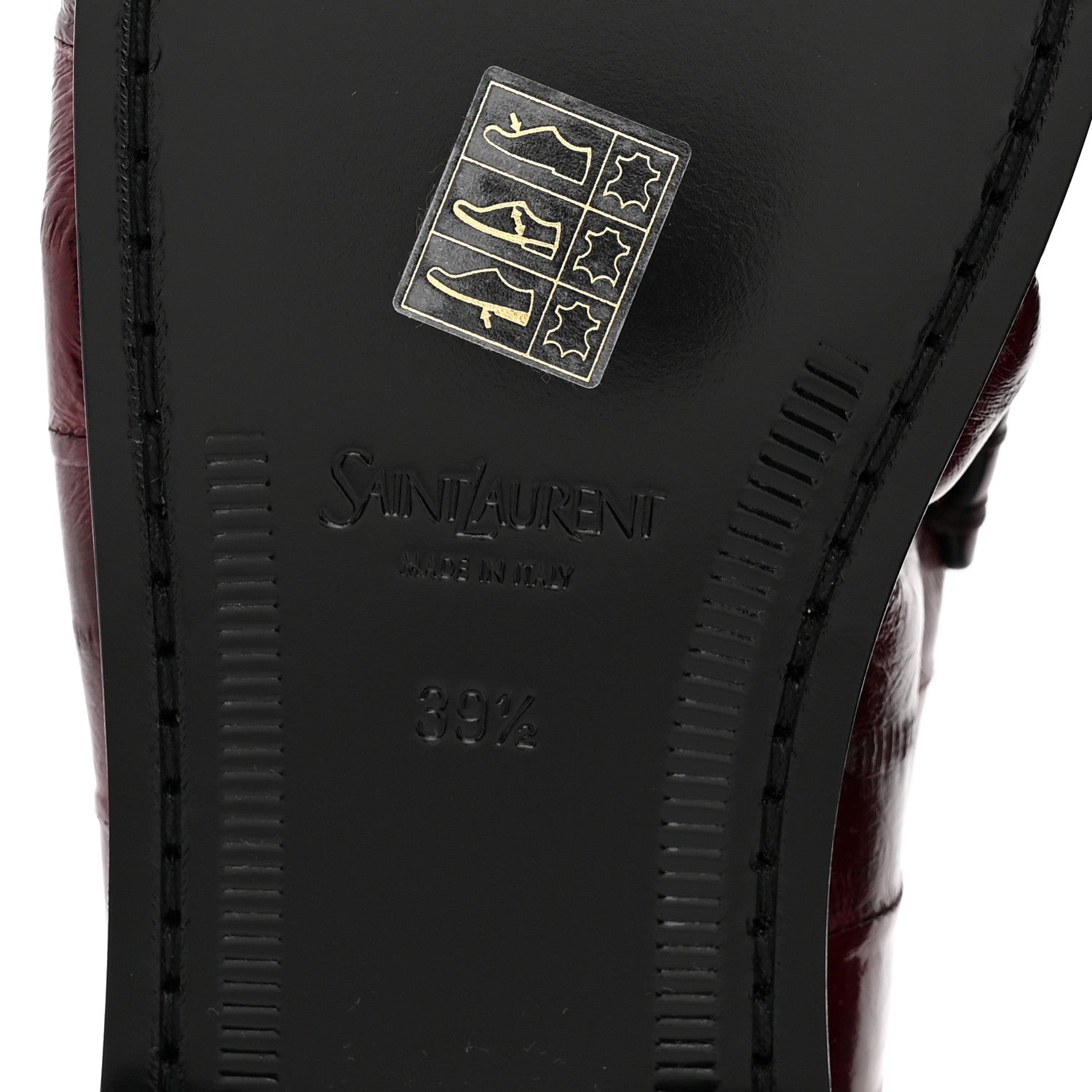 Saint Laurent Supple Eel Le 15 Loafer Penny Slippers 39.5 Burgundy 7 of 9