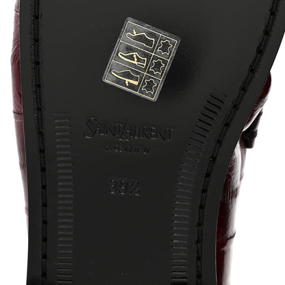 Saint Laurent Supple Eel Le 15 Loafer Penny Slippers 39.5 Burgundy 7 of 9